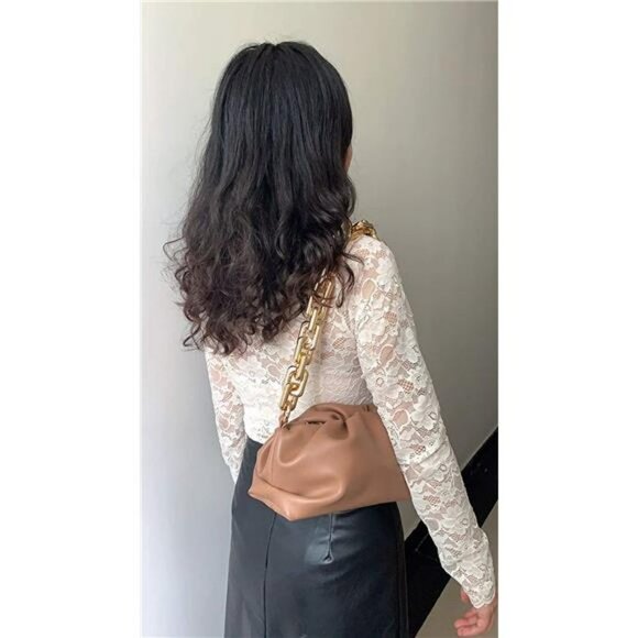 Dumpling Bag Cloud Purses and Handbags for Women Chunky Chain Pouch Shoulder Bag - Picture 1 of 6